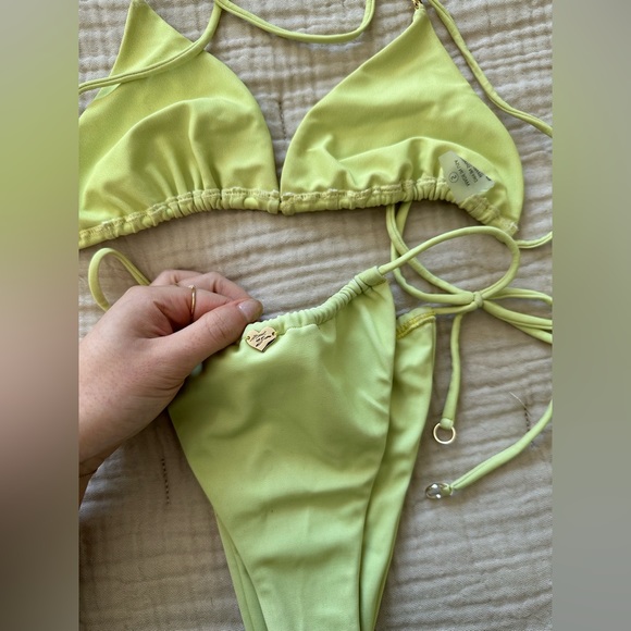 Heart of Sun Swim Swept Away S/M bikini set in Voltage Highlighter Lime swimsuit - Picture 3 of 12